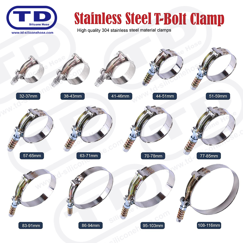 Clampa Hose Silicone T-Bolt Treisithe an Earraigh