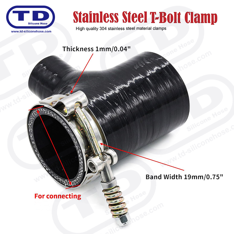 Clampa Hose Silicone T-Bolt Treisithe an Earraigh