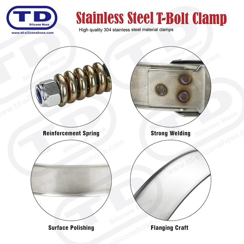 Clampa Hose Silicone T-Bolt Treisithe an Earraigh