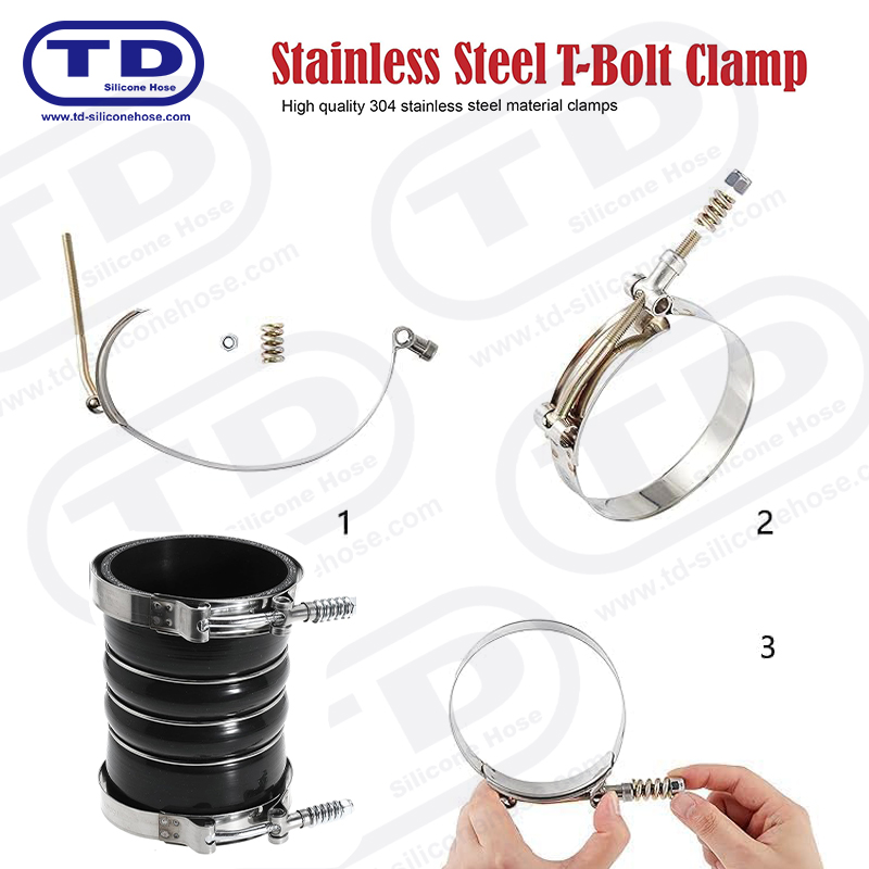 Clampa Hose Silicone T-Bolt Treisithe an Earraigh