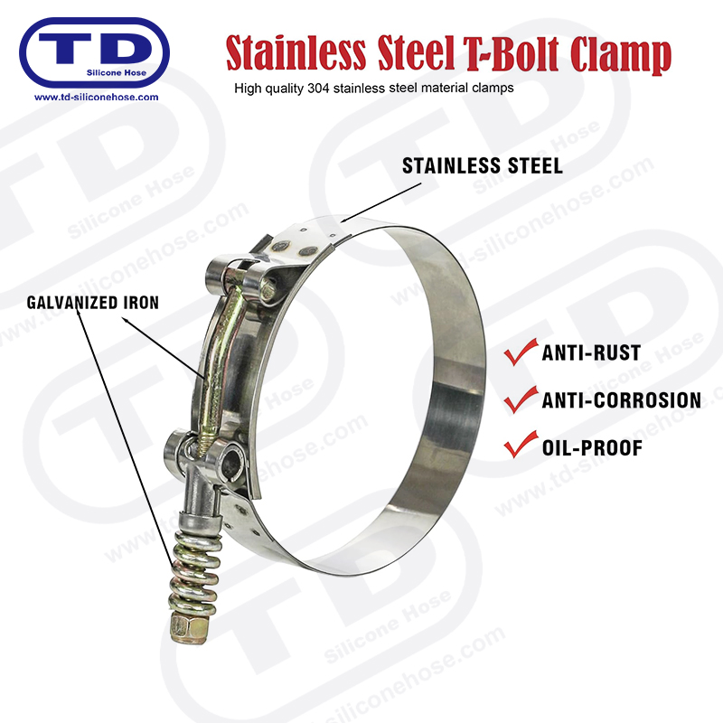 Clampa Hose Silicone T-Bolt Treisithe an Earraigh